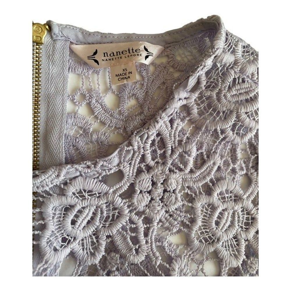 nanette lepore xs lace lavender sleeveless top zipper - Picture 4 of 4